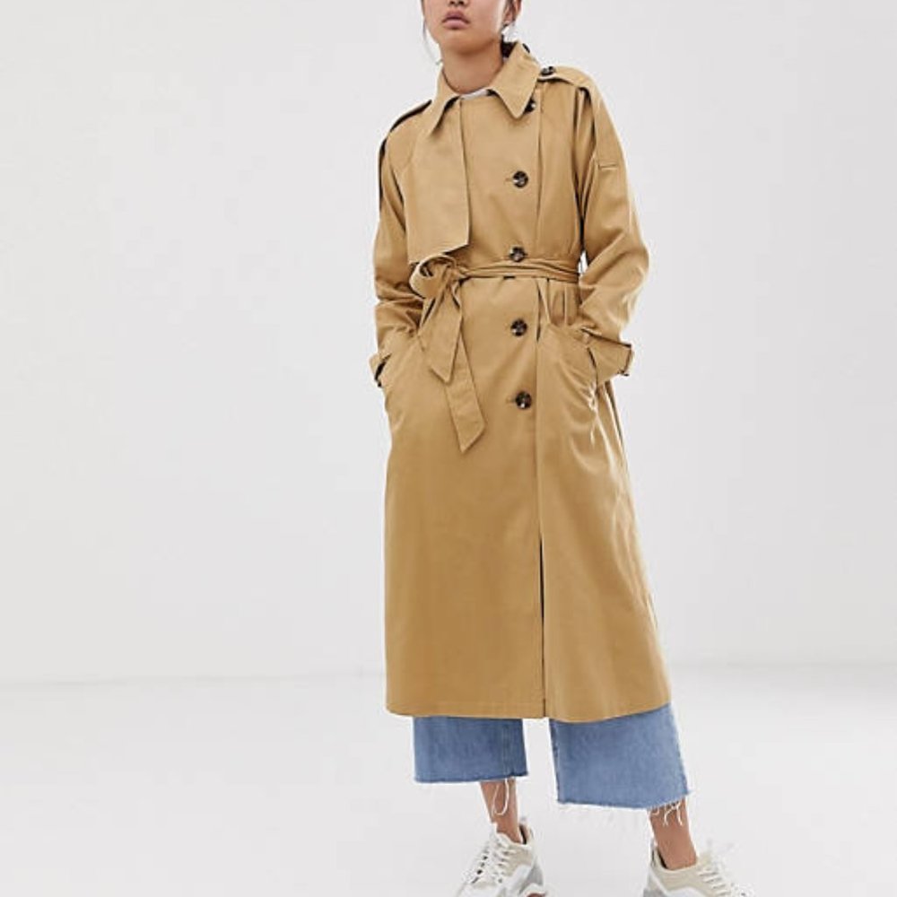 ASOS Longline Trench Coat Size US14 Good Used Condition